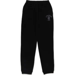 BAPE COLLEGE EMBROIDERY SWEAT PANTS RELAXED FIT KIDS-BLACK