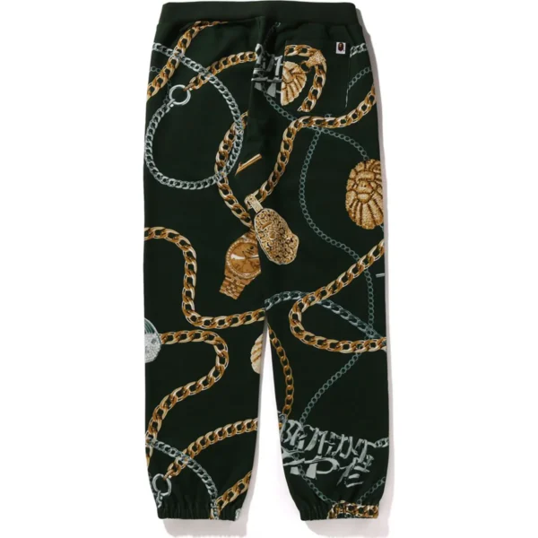 BAPE JEWELS SHARK SWEAT PANTS MENS-GREEN