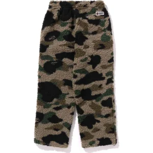 BAPE 1ST CAMO METAL APE HEAD ONE POINT FLEECE PANTS MENS-GRAY