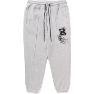 BSPE COLLEGE BADGES SWEATPANTS MENS-WHITE