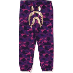 PURPLE BAPE COLOR CAMO SHARK SWEAT PANTS MENS-