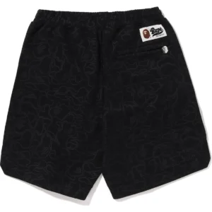 BAPE LINE CAMO BASKETBALL SHORTS MENS-BLACK