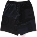 BAPE PATCHWORK BASKETBALL SHORTS MENS-BLACK