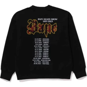 BAPE BOOMBOX CREWNECK RELAXED FIT MENS-BLACK