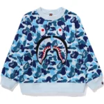 BAPE ABC CAMO SHARK PATCH CREWNECK KIDS-BLUE