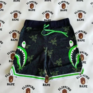 BAPE X RAZER NEON CAMO BASKETBALL SWEAT SHORTS