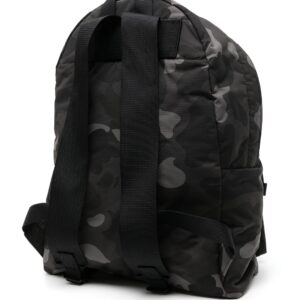 A BATHING APE® logo-patch camouflage-print backpack-GRAY