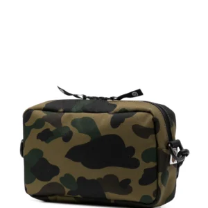 A BATHING APE® mini camouflage print messenger bag-ARMY GREEN