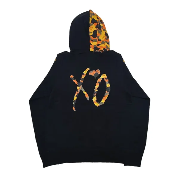 Bape x XO Shark Full Zip Hoodie Camo Black