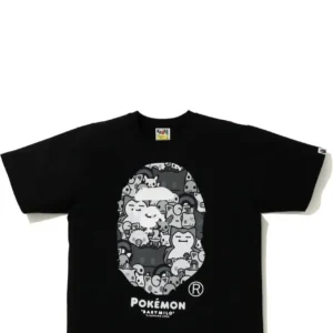 BAPE x Pokemon Monotone Ape Head Tee Black