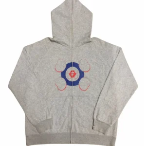 A Bathing Ape Bape X kaws Bones Full Zip Hoodie-GRAY