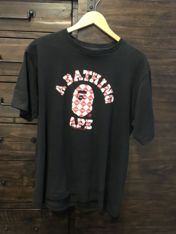 BAPE A Bathing Ape X Coca Cola College Tee-BLACK