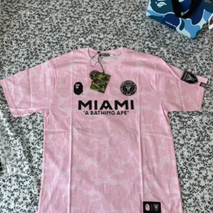 Bape x Inter Miami pink camo jersey shirt