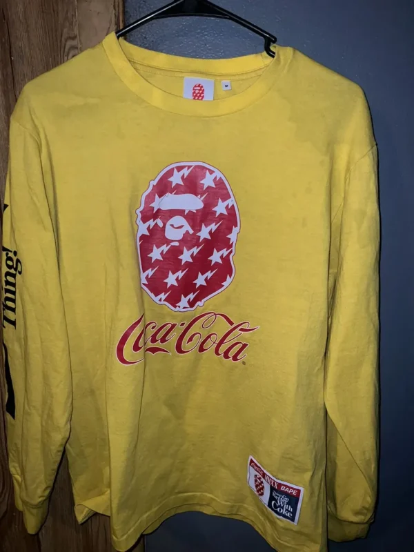 BAPE x Coca-Cola Long Sleeve Tee-YELLOW