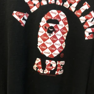 BAPE A Bathing Ape X Coca Cola College Tee-BLACK