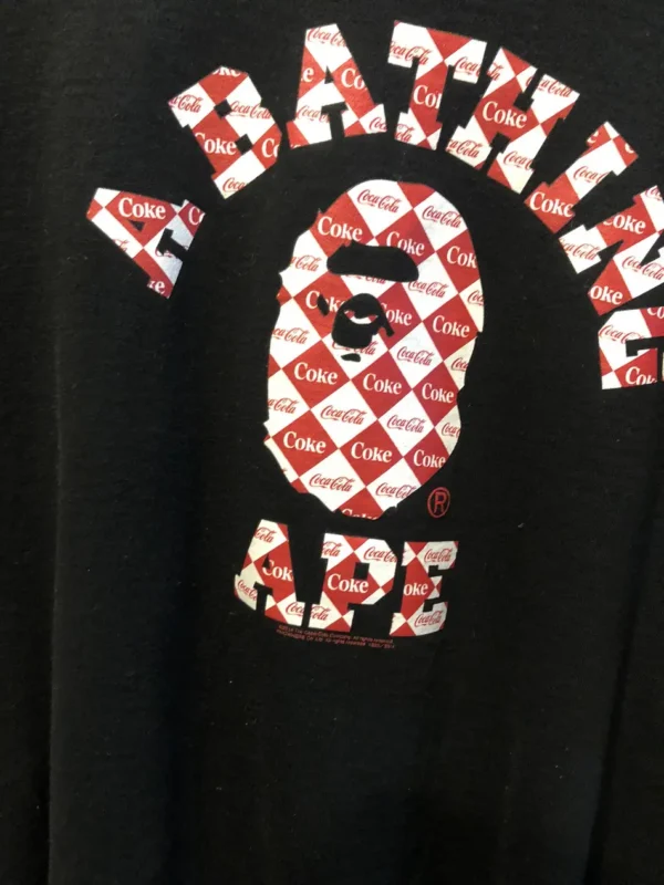 BAPE A Bathing Ape X Coca Cola College Tee-BLACK