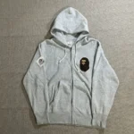 Bape x Champion Zip Hoodie-GRAY