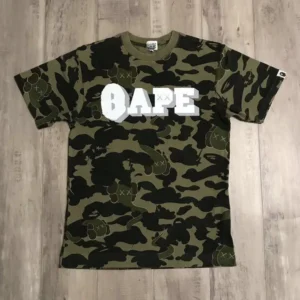 BAPE x kaws bendy 1st camo green T-shirt a bathing ape NIGO