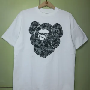 Bape x Kaws Face Camo Ape Head Tee-WHITE