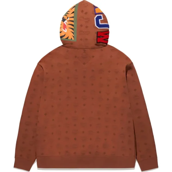 BAPE x MCM Shark Pullover Hoodie Brown