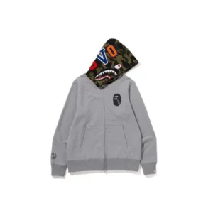 BAPE x OVO Shark Full Zip Hoodie Grey