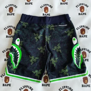 BAPE X RAZER NEON CAMO BASKETBALL SWEAT SHORTS