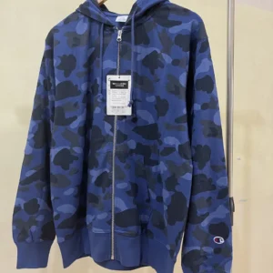 Bape x Champion Color Camo Hoodie-BLUE