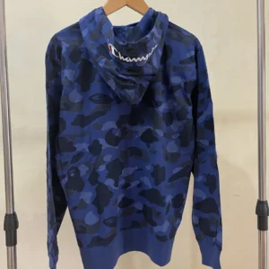 Bape x Champion Color Camo Hoodie-BLUE