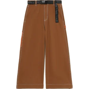 BAPE BAPY PANELS TWILL WIDE JEANS LADIES-BROWN