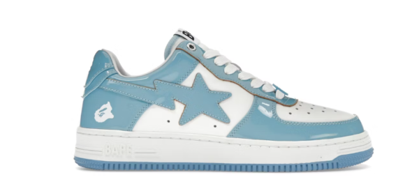 A Bathing Ape Bape Sta Patent Leather-Blue White