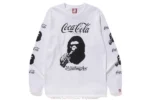 Bape X Coca Cola A bathing ape drinks Coke LS white Tee