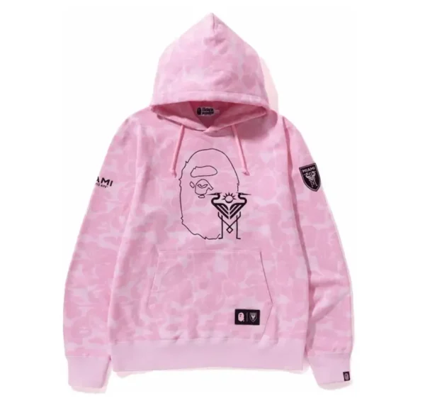 Bape x Inter Miami CF Camo Hoodie Pink