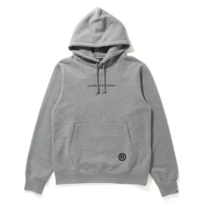 Bape X OVO Heather Grey Hoodie-GRAY