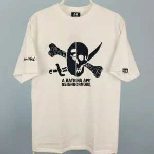 Bape x Neighborhood NBHD T-Shirt-WHITE