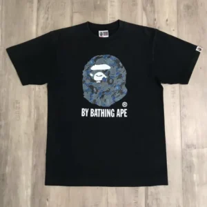 BAPE x kaws cloud camo ape head T-shirt-black