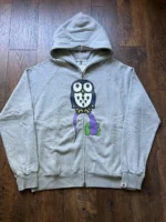 Bape x Kaws Bendy Snake Owl Full zip hoodie-GRAY